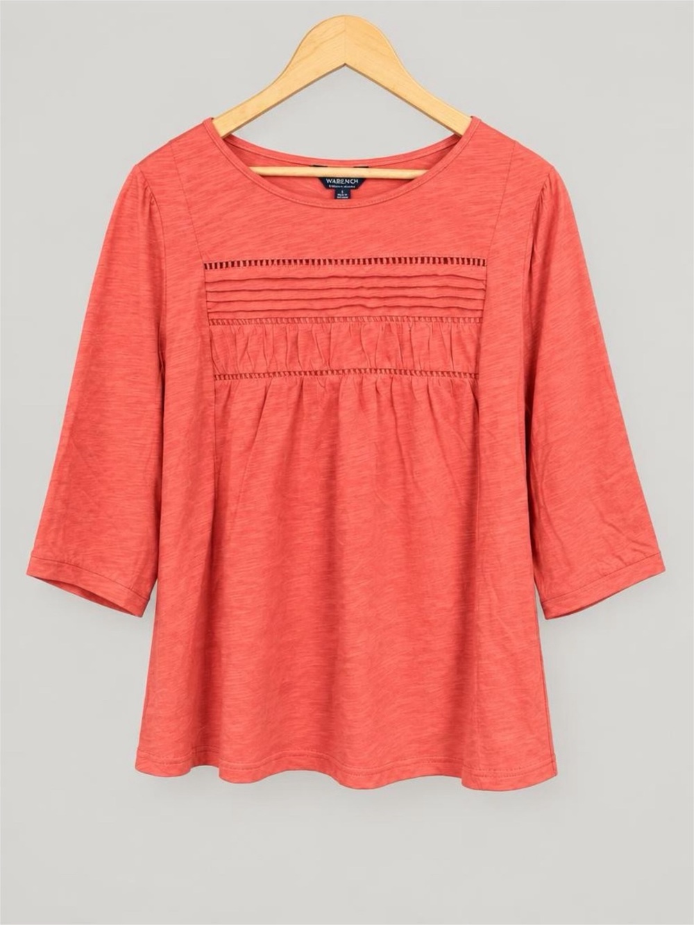 NWT BloomChic Coral Pintuck 3/4-Sleeve Women’s Top - 14/16